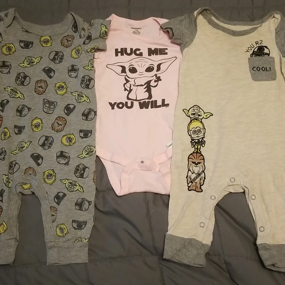 Disney Star Wars Bundle of 3 infant outfits